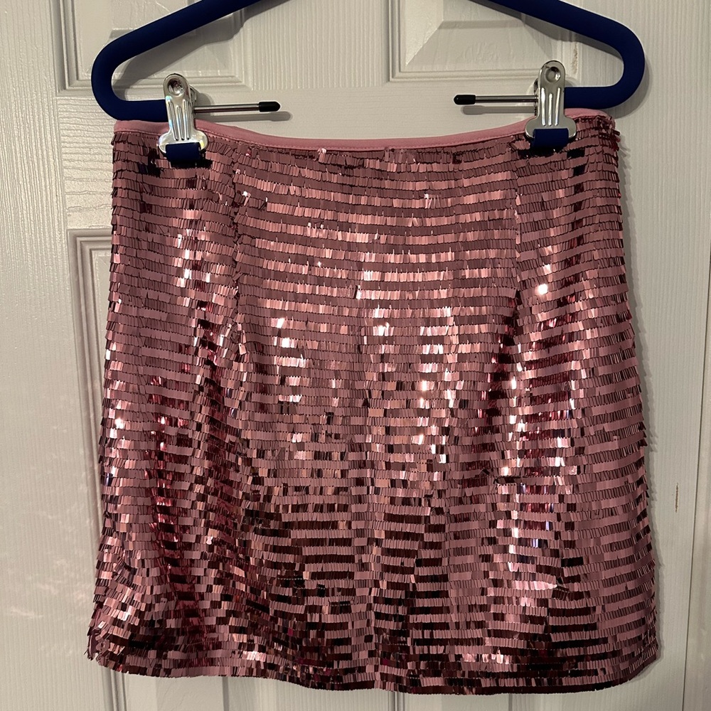 h:ours revolve pink sequin mini-L